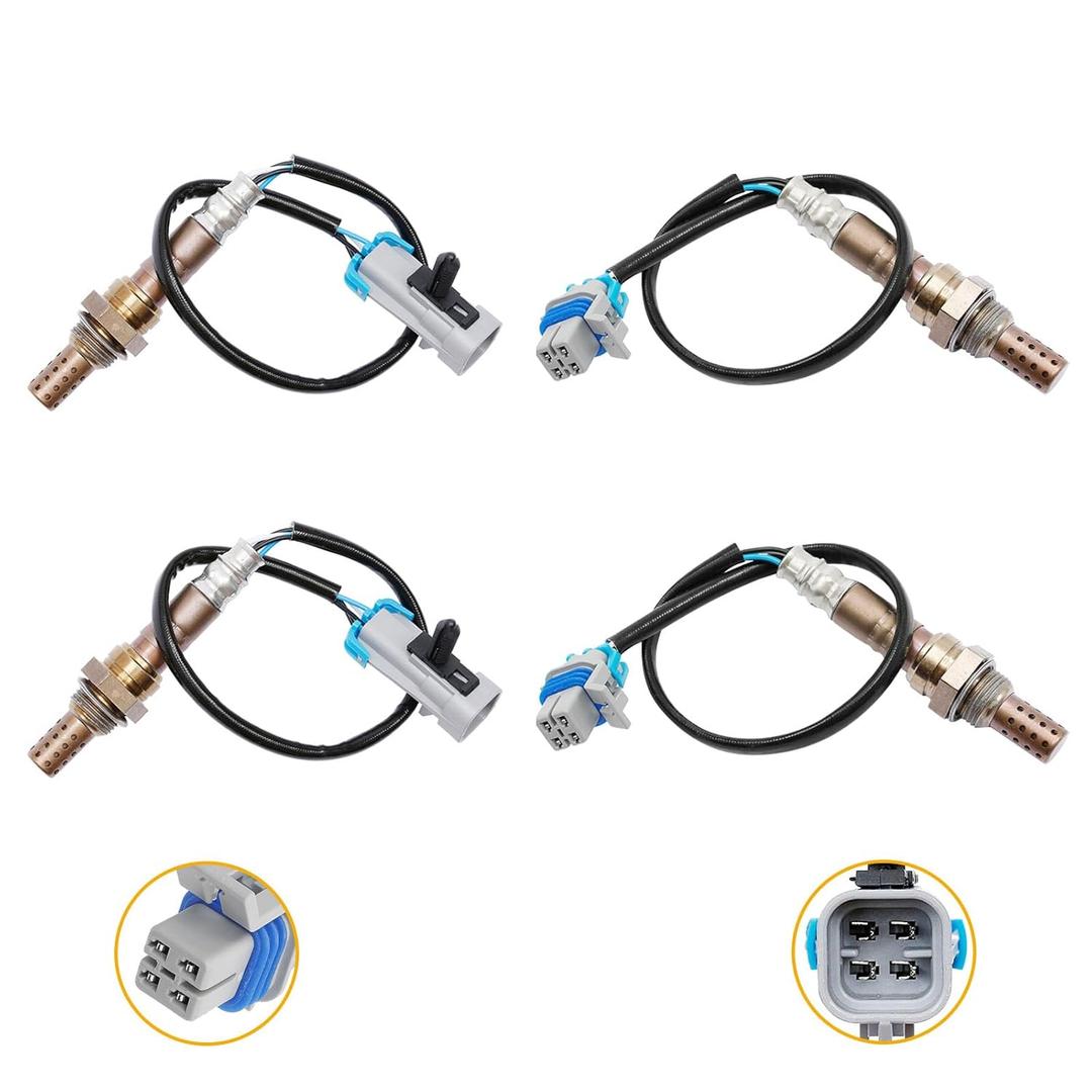 O2 Oxygen Sensor Upstream Downstream 4Pcs Compatible with Silverado Tahoe Suburban & More Replaces# 234-4668, 234-4256