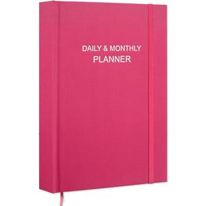Daily & Monthly Planner for 2026 or Anytime - ADHD Planner Two Pages Per Day, Daily Planner Undated to Increase Focus, Eliminate Overwhelm, Achieve Your Biggest Goals, 5.8''  8.3'', Pink