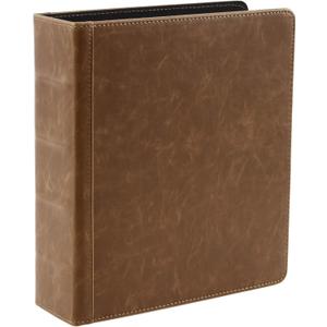 2Fold Mini 2 inch 3 Ring Binder 9.4" x 8.5" - Vintage PU Leather Small Three Ring Binder - Fits 5.5 x 8.5 Paper - Organizer, Wedding Planner, Recipe or Refillable 5.5 x 8.5
