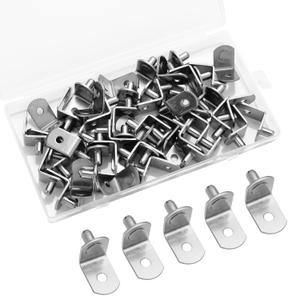 50 Pcs Shelf Pegs Pins6mm Upgraded Diameter L-Shaped Perforated Nickel Plated Shelf Pins, 6mm Cabinet Shelf Pegs for Shelves, Shelf Support for Bookshelf Kitchen Cabinet Shelf Pegs.