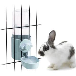 17oz No Leak Rabbit Waterer Feeder, No Drip Water Feeder Water Bowl for Guinea Pig Hamster Chinchilla Ferret Small Animal (Blue)