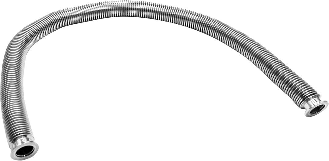 HFS(R) KF-25 Vacuum Bellows Hose Stainless Steel 304 Fit for ISO-KF Flange Size NW-25 with 2 Sets of Aluminum Clamp/Centering Ring/FKM O-Ring (1000mm / 40inch)