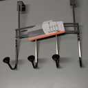 Home Decorators Collection Adjustable Over- The -Door 16 in. Matte Black Hook Rack with 4 Hooks