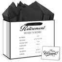 bigniuzi Medium Funny Retirement Gift Bag with Tissue Paper and Greeting Card for Men Women Friend Coworker Teacher Retirement Wrapping Paper Bag for Retirement Party Decorations Supplies