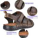FIEEIF Men's Sport Sandals Closed Toe Leather Fisherman Outdoor Arch Support Sandalias Non-Slip Sport Athletic Walking Traveling Shoes