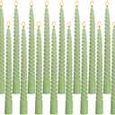 20 Pack 10 Inch Sage-Green Spiral Taper Candles for Christmas and Spring Home Decoration, Unscented Dripless Twisted Candlesticks for Dinner St. Patrick's Day Earth Day and Garden Parties