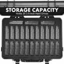 Hard Drive Case Fits 25-Bay Protection 3.5" HDD | High-Density Protective Foam | External Hard Drive Organizer Storage Box Travel Carrying Suitcase with Handle