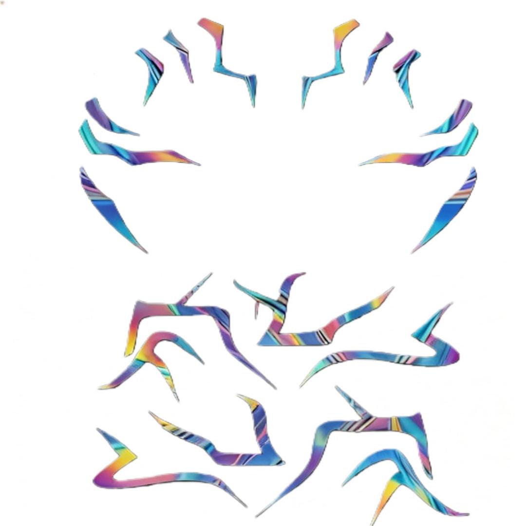 2 x 3 Sheets Laser Temporary Tattoos, Waterproof Cosplay Tattoos Stickers Cosplay Costume Accessories for Halloween Cosplay Party (Colorful)