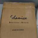 Selamica Ceramic 8 inch Dinner Plates, Small Dessert Salad Plates, Porcelain Serving Plate for Appetizer, Pancakes, Steak, Set of 6, Black Speckles, Gradient Blue