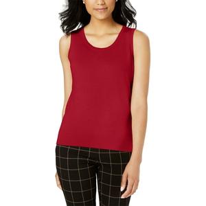  Comfort Apparel Womens Comfortable Plus Size V Neck Sleeveless Dressy Tanks Top Round Hemline, Size XL