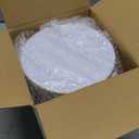 Nervure 100Pieces White with Gold Rim Plastic Plates - 7.5inch Disposable Gold Salad/Dessert Plate - White and Gold Plastic Plates Ideal for Wedding & Party & Father's Day