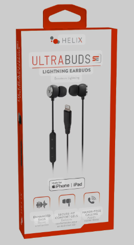 Helix Lightning Earbuds Black