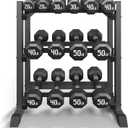 3-Tier Dumbbell Rack, 1100LB Capacity Adjustable Weight Rack for Home Gym, Heavy-Duty Weight Stand for Dumbbells Kettlebells & Weight Plates(Rack Only)