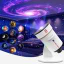 Galaxy Projector, HD Brighter Wider Projection Planetarium Star Projector with 7-Color Night Light Realistic Starry Sky Space Solar System Moon Nebula for Bedroom Ceiling Room Decor (White)