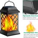 TomCare Solar Lights Outdoor Flickering Flame Metal Solar Lantern Outdoor Hanging Decorative Lanterns Heavy Duty Waterproof Umbrella Decorations Lighting for Patio Garden Deck Yard, 2 Pack (Black)