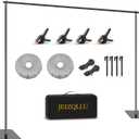 Backdrop Stand, 6.5ft Height 9ft Width Adjustable Photography Background Support Poles with Heavy Duty Flat Base, Photo Metal Steel Pipe and Drape Frame Kit for Parties Birthday Wedding