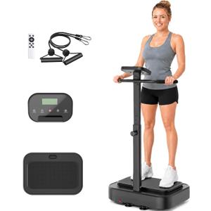 Vibration Plate Exercise Machine for Lymphatic Drainage, Full Body Shake Platform Board for Home Fitness, Fat Burning, 5 Program Modes and 99 Speed Levels