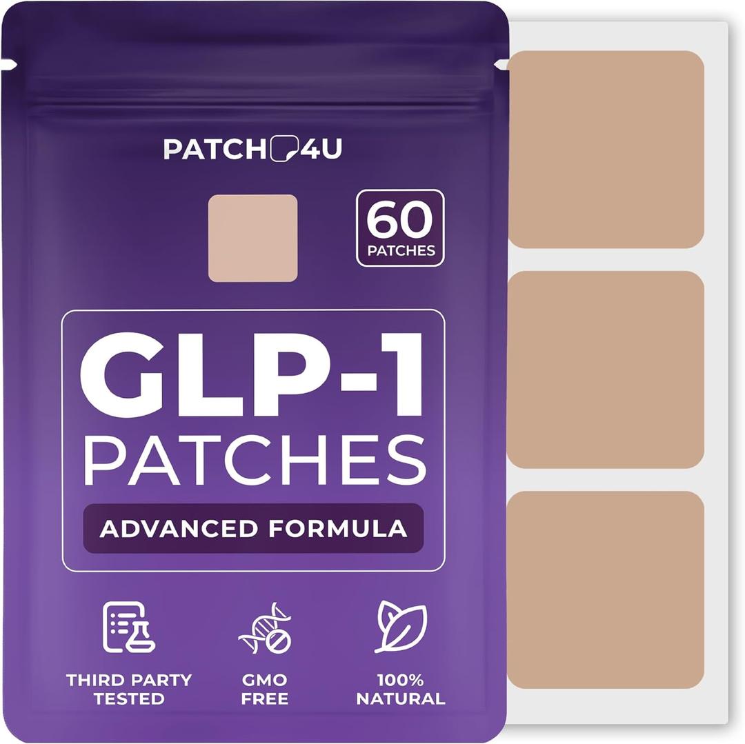 GLP-1 Patches for Women & Men | GLP1 Patch with Berberine, L-Glutamine, Garcinia Cambogia, Resveratrol | 60 Days Supply