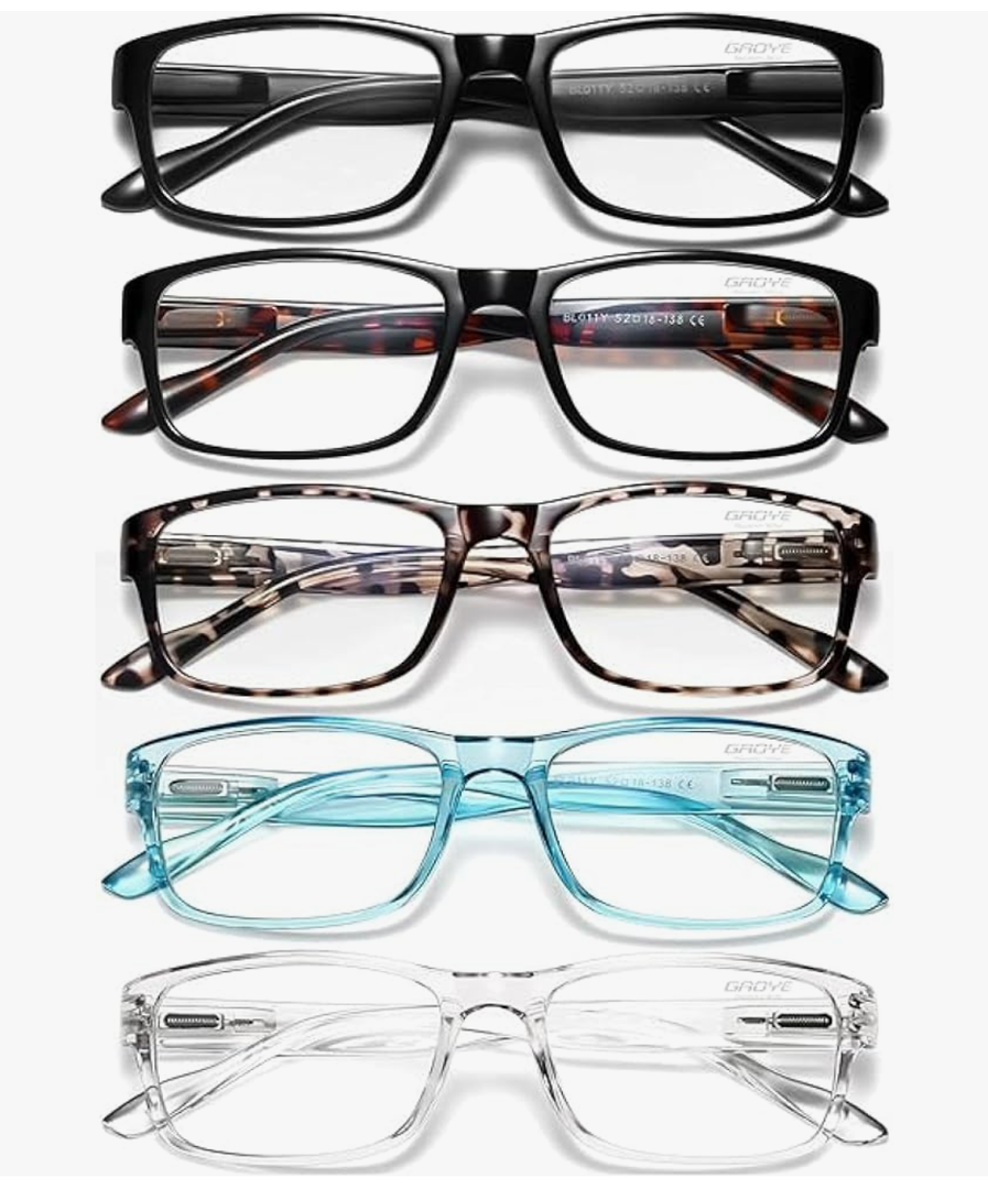 Gaoye Professional Reading Glasses for All Day - Computer Readers with Blue Light Protection - Value Pack