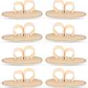 Woanger 8 Pcs Hammer Toe Crest Cushion Soft Straightener Buttress Pads Splint Reduces Pressure from Calluses and Hammer Toes, Medium, Right, Left (Two Toes,Beige)