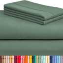 LuxClub 4 PC King Sheet Set, Breathable Luxury Bed Sheets, Deep Pockets 18" Wrinkle Free Cooling Bed Sheets Machine Washable Hotel Bedding Silky Soft - Tree Moss Green King