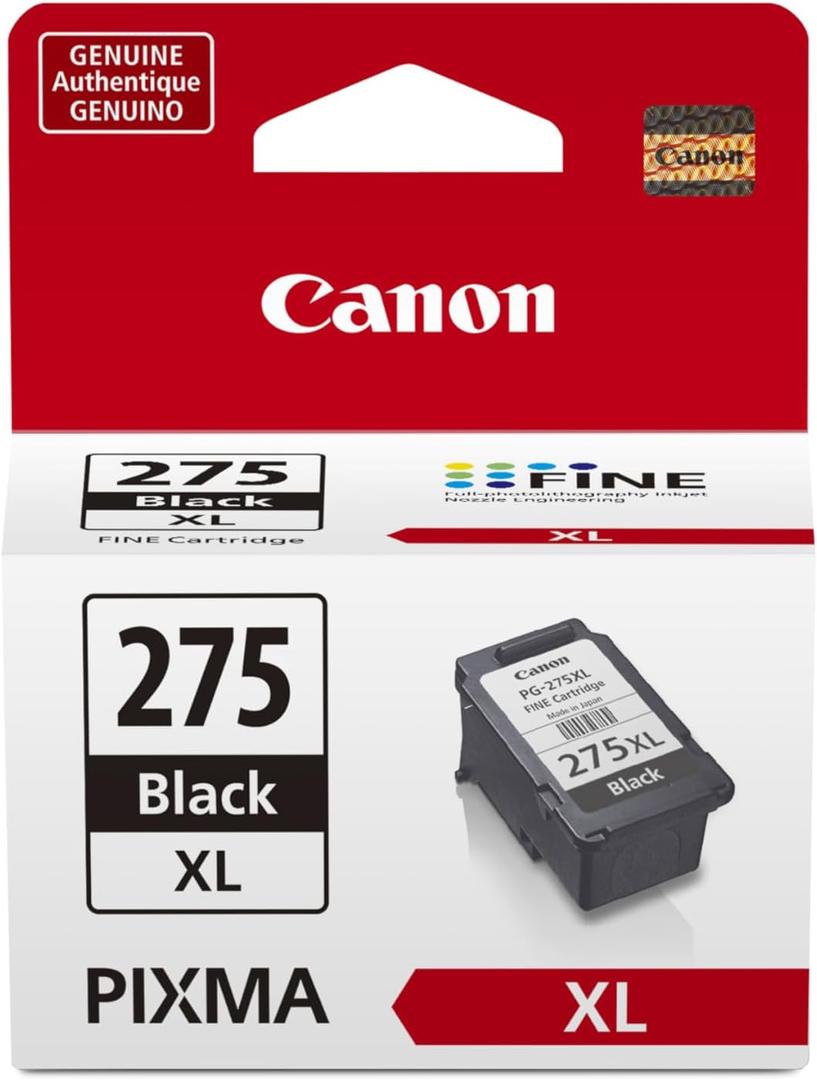 Canon PG-275 XL Genuine Black Ink Cartridge, Compatible with TS3520/3522, TR4720/4722, TS3720/3722
