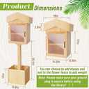 Wonderjune Outdoor Library Box Kit, 19 in Book Exchange with Planter Stand