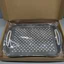 YACEYACE Serving Trays, 2 Pack of Grey Serving Trays, Non Slip-Food Trays with Handles, Trays for Serving Food, Party, Drink, Dining, Cake