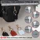 4 x Leather Keys Sleeve for Broken Car Key Loop Replacement, Keychain Cover Cute Protector and Holder for Men, Women (Black)