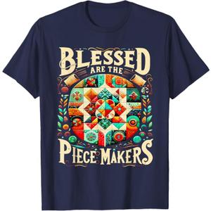 Blessed are the Piece Makers Quilting For Women Girls Sewing T-Shirt, M