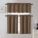 Gwine Brown Valance for Windows, Small Blackout Valance Kitchen Curtains for Bathroom Basement, Modern Rod Pocket Thermal Insulated Window Treatment, 60" Wx18 L, 1 Piece
