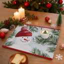 Randall Christmas Snowman Table Placemat Set of 4, Yarn-Dyed Jacquard Fabric Festive Dining Table Decoration for Kitchen Holiday Party & Family Gathering,Xmas Festive Party Supplies,13"18"(Red/Green)