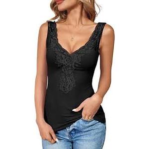 Elegant Women's Lace-Trim Tank Top M