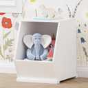 UTEX Toy Storage Organizer for Kids, Stackable Toy Storage Cabinet, Wooden Cubby Toy Organizer, White Toy Shelf for Playroom, Bedroom, Living Room, Nursery, 1 Cubby