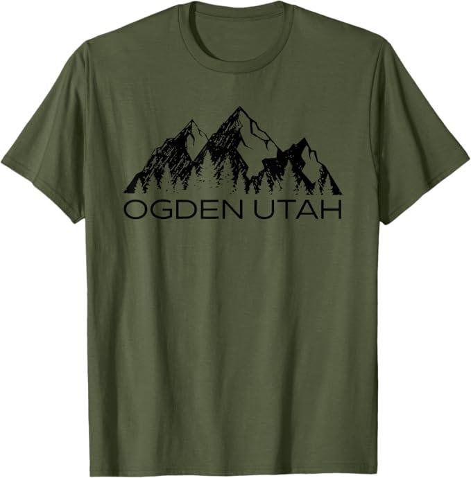 Ogden Utah Mountain Souvenir Gift | Cool Ogden Utah T-Shirt XL Green