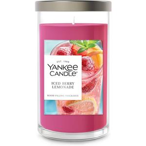 Yankee Candle Medium Pillar Scented Candle with up to 115 Hour Burn Time, Premium Plant Wax Blend for Consistent Burn, 14.25 oz Pillar Candle with Room Filling Fragrance, Iced Berry Lemonade