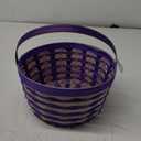 Decorative Woven Easter Basket, Purple, Round Design with Handle