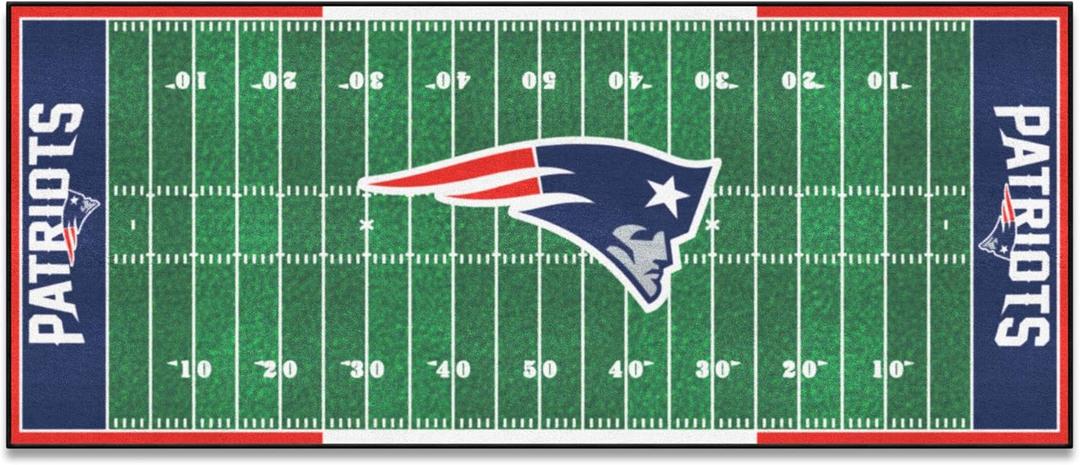 FANMATS - 7341 NFL New England Patriots Nylon Face Football Field Runner 30"x72"