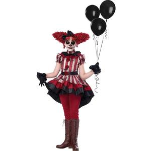 Wicked Clown Costume Girl's (X-Large, Black/Red/Cream)