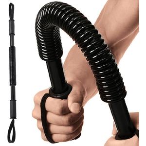Power Twister Bar, 20-110 LBS Chest & Arm Exerciser with Wrist Straps, Non-Slip Grip Spring Exercise Bar for Upper Body Strength Training
