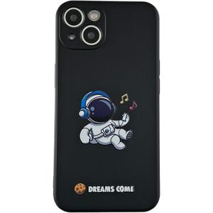 3 x Yonds Queen for iPhone 13 Cute Case, Cool Cartoon Astronaut Space Planet Rocket Design Stylish Bumper Cover Soft TPU Protective Anti-Slip Shockproof Fashion Case(iPhone 13, Earphone Music)