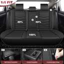 DISUTOGO for Honda Civic Seat Covers 2016 2017 2018 2019 2020 2021 LX,EX,Sport,EX-L, Custom Car Waterproof Leather Seat Covers for Civic Easy to Install (5 Seats,Black)