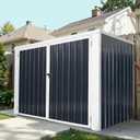 61.6 Cu Ft Capacity Horizontal Outdoor Storage Shed, Waterproof Garbage Can Enclosure with Chain Lid, Perfect for Garden, Backyard, Poolside and Lawn