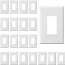 Jumbo Decorator Wall Plate Covers 1-Gang Oversize Outlet Cover Plate 5.5" x 3.5" Impact Resistant for Electric Outlets Light Receptacle Outlets GFCI Switches, White (20 Pack)