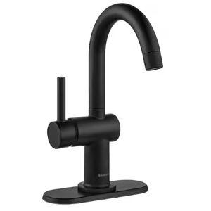 Glacier Bay Dorind Single Hole Single-Handle High-Arc Bathroom Faucet in Matte Black