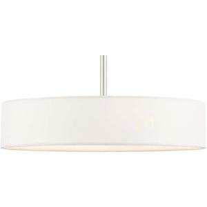 Livex 46923-91 Transitional Four Light Pendant from Venlo Collection in Pwt, Nckl, B/S, Slvr. Finish, 14" L x 14" W x 41.75" H, Brushed Nickel