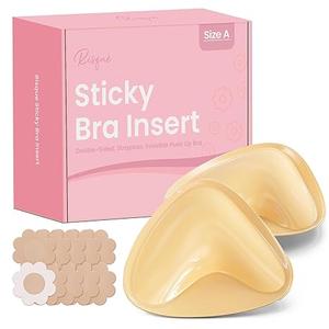 Size  Double Sided Sticky Bra Inserts Reusable | Push Up Lift Self-Adhesive Pads for Strapless, Bikini, Swimsuit, and Sports Bras | Comfortable, Invisible Support for a Natural Look | Long-Lasting, 2 Pack