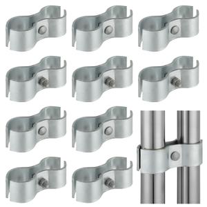 10 Sets Chain Link Fence Panel Clamps, 1-5/8 inch Galvanized Dog Kennel Clamps for OD Round Pipe, Chain Link Fence Hardware