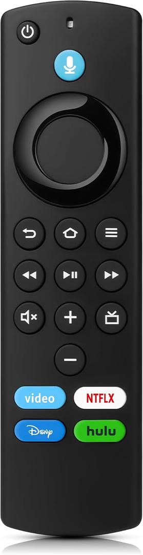 Replacement Firestick Remote with Fire Smart TVs Lite,HD,TVs Stick (4K/4K Max),TV Cube(1st/2nd/3rd Gen),for Hisense,Pioneer,3rd Gen Smart TVs (Black)