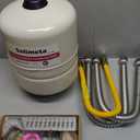 Solimeta 2.1 Gallon Potable Water Expansion Tank with Adjustable Wall Bracket & Gas Water Heater Installation Kit (24" Stainless Steel Hoses 3/4" FIP + 24" Gas Connector)